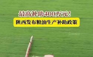 陕西发布粮油生产补助政策